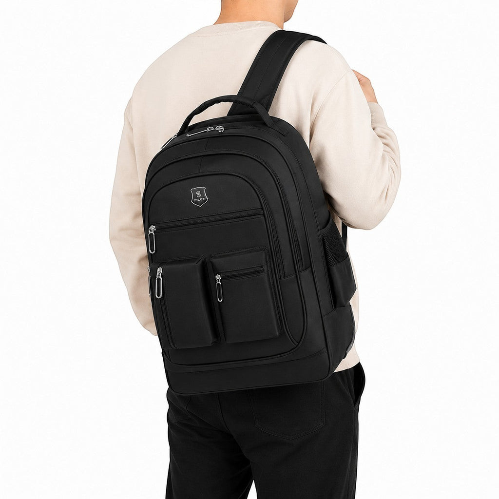 Sac à dos de voyage noir Univers Sac avec roulettes, compartiments multiples et bretelles confortables pour homme