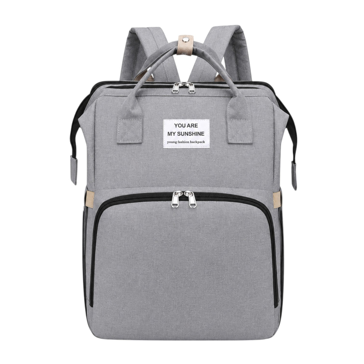 Sac à langer Univers Sac gris pliable avec fonction lit de voyage, grand sac à dos de maternité pratique et léger