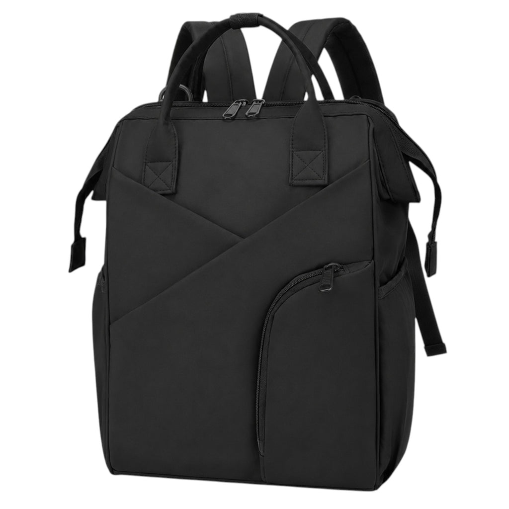 Sac à langer Univers Sac noir en tissu avec fermeture éclair, style sac à dos spacieux pour maman et bébé