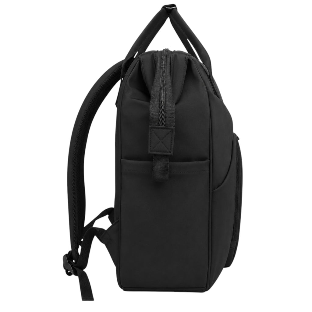 Sac à langer Univers Sac noir en tissu avec fermeture éclair, style sac à dos pratique pour les parents en voyage.