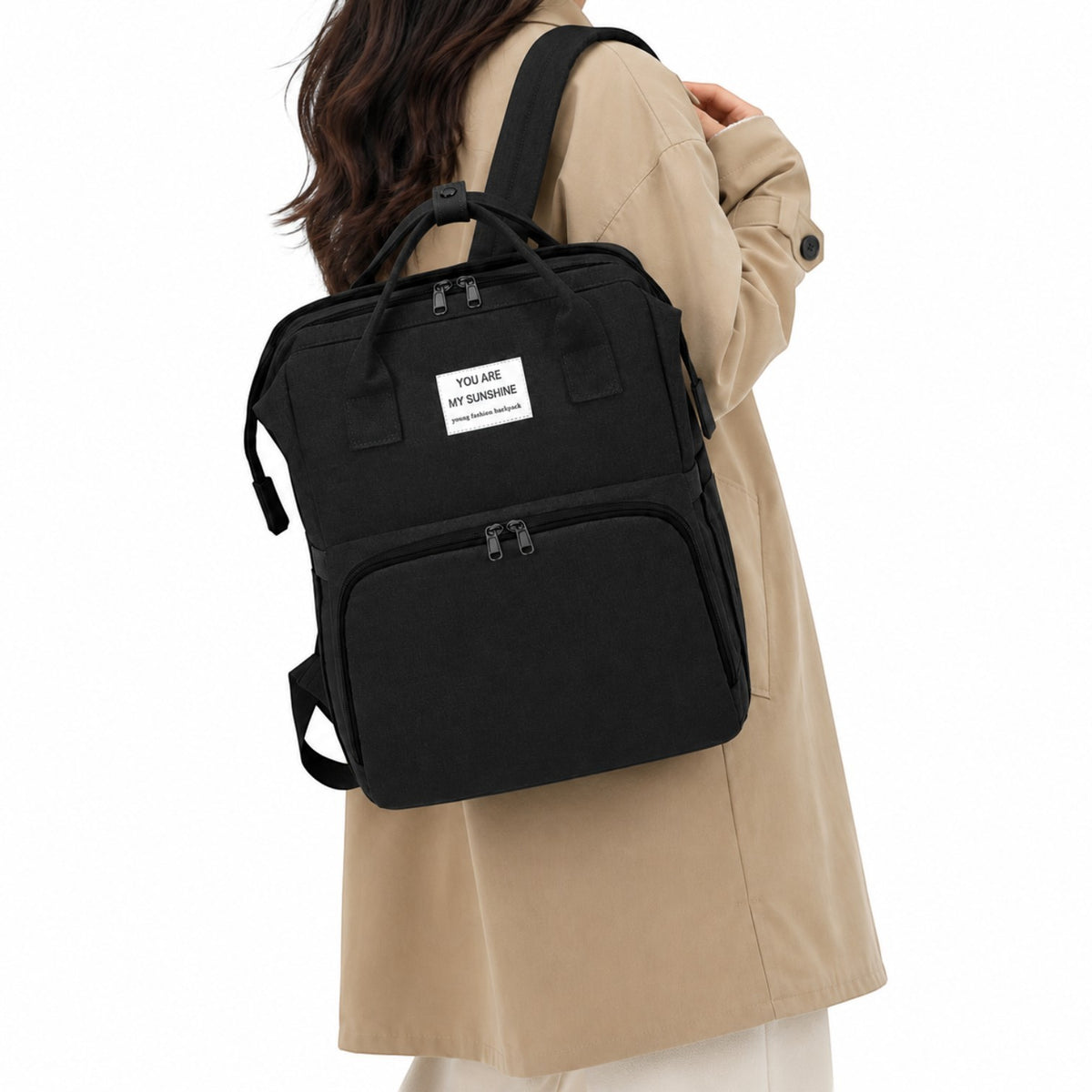 Sac à dos à langer noir Univers Sac avec lit pliant intégré, spacieux et pratique pour les sorties avec bébé