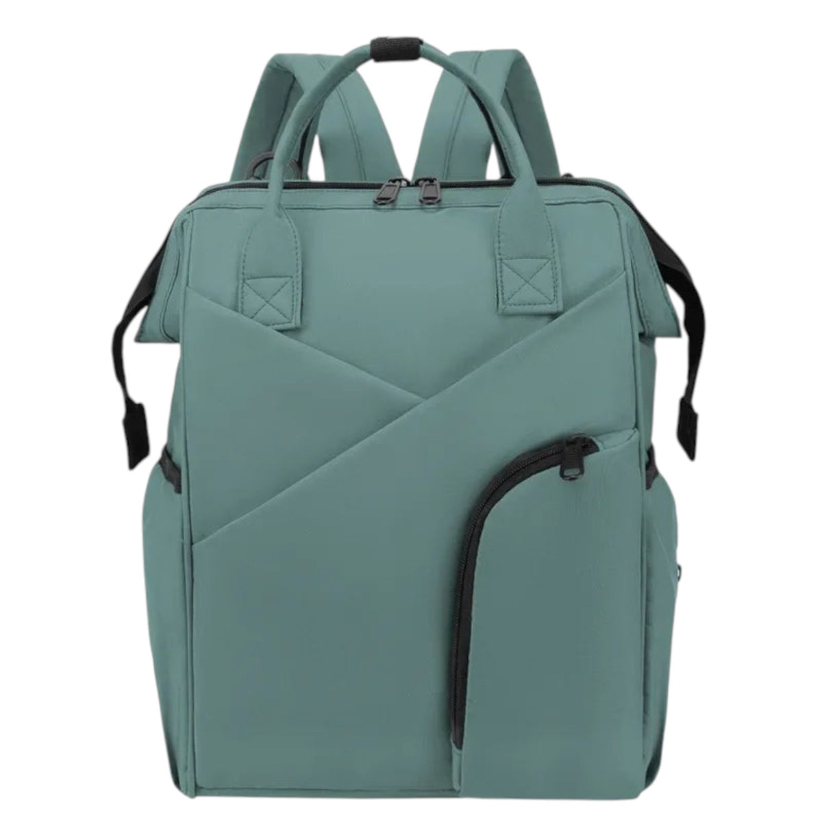 Sac à langer Univers Sac vert sauge en tissu avec multiples poches et fermeture éclair pour maman et bébé