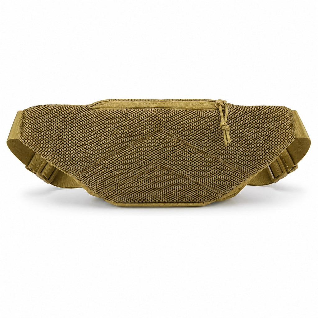 Sac banane tactique Univers Sac en nylon beige avec texture en maille pour le sport, la randonnée et le cyclisme