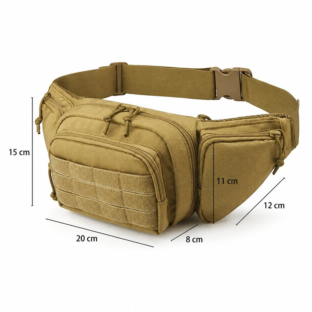Sac banane tactique Univers Sac en nylon beige pour homme, idéal pour la randonnée, le camping et le sport