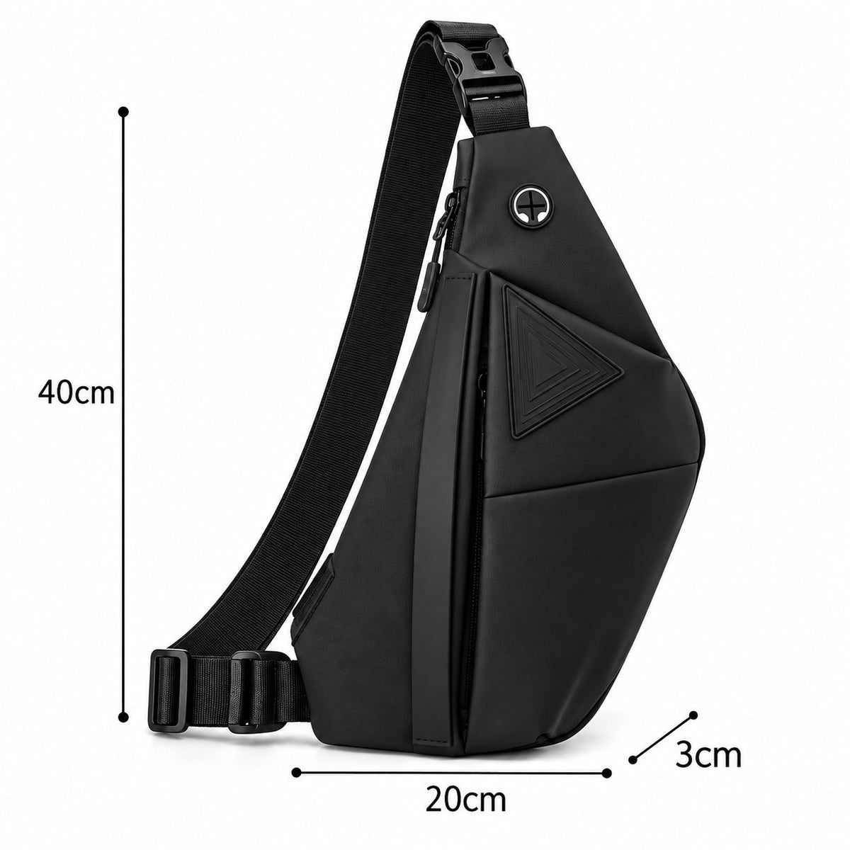 Sac bandoulière antivol noir Univers Sac en nylon avec fermeture éclair et design ergonomique pour homme