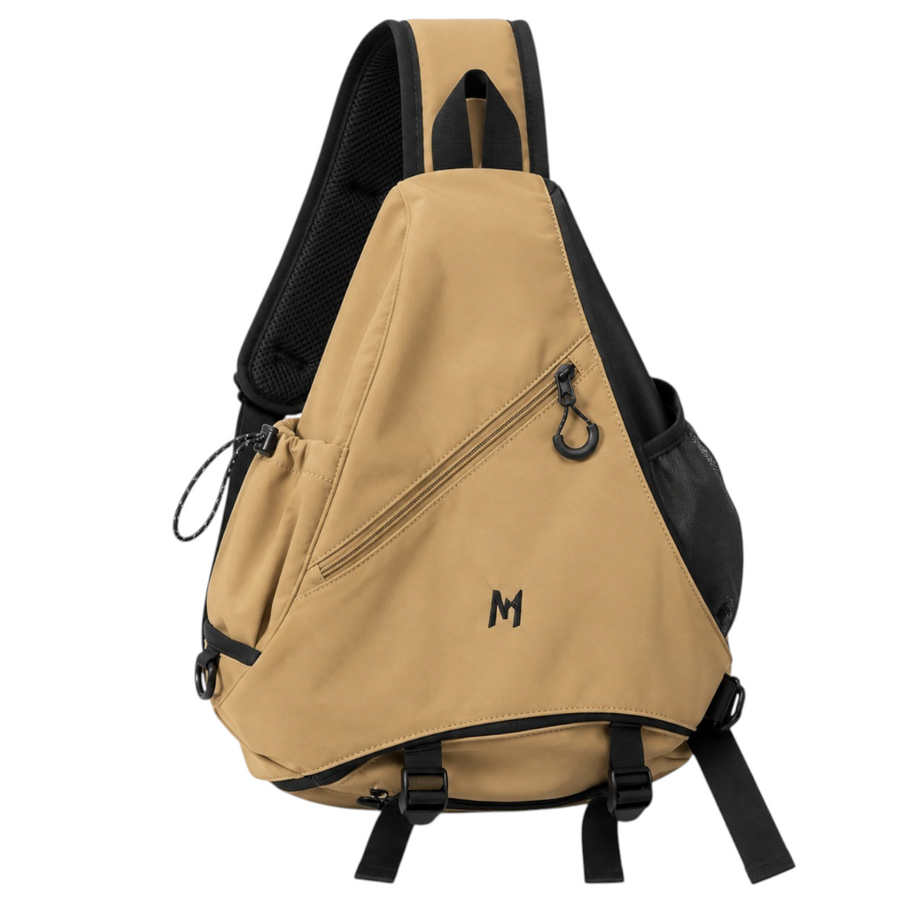 Sac bandoulière imperméable Univers Sac beige avec fermeture éclair, compartiment pour tablette et sangle réglable
