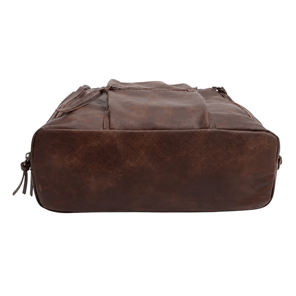 Sac bandoulière marron en cuir PU Univers Sac, style vintage, grande capacité, forme tonneau, idéal pour le quotidien.