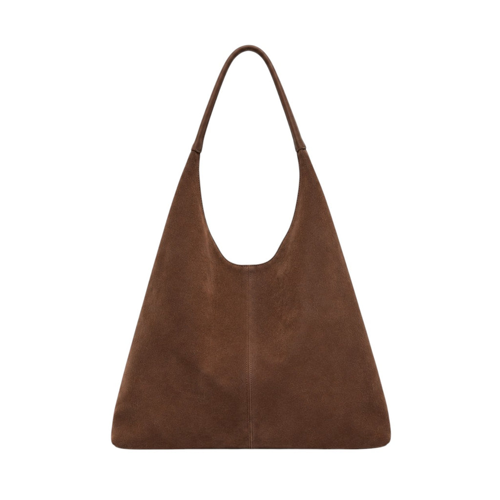 Sac bandoulière marron en faux suède pour femme, forme seau, fermeture à fermoir, Univers Sac