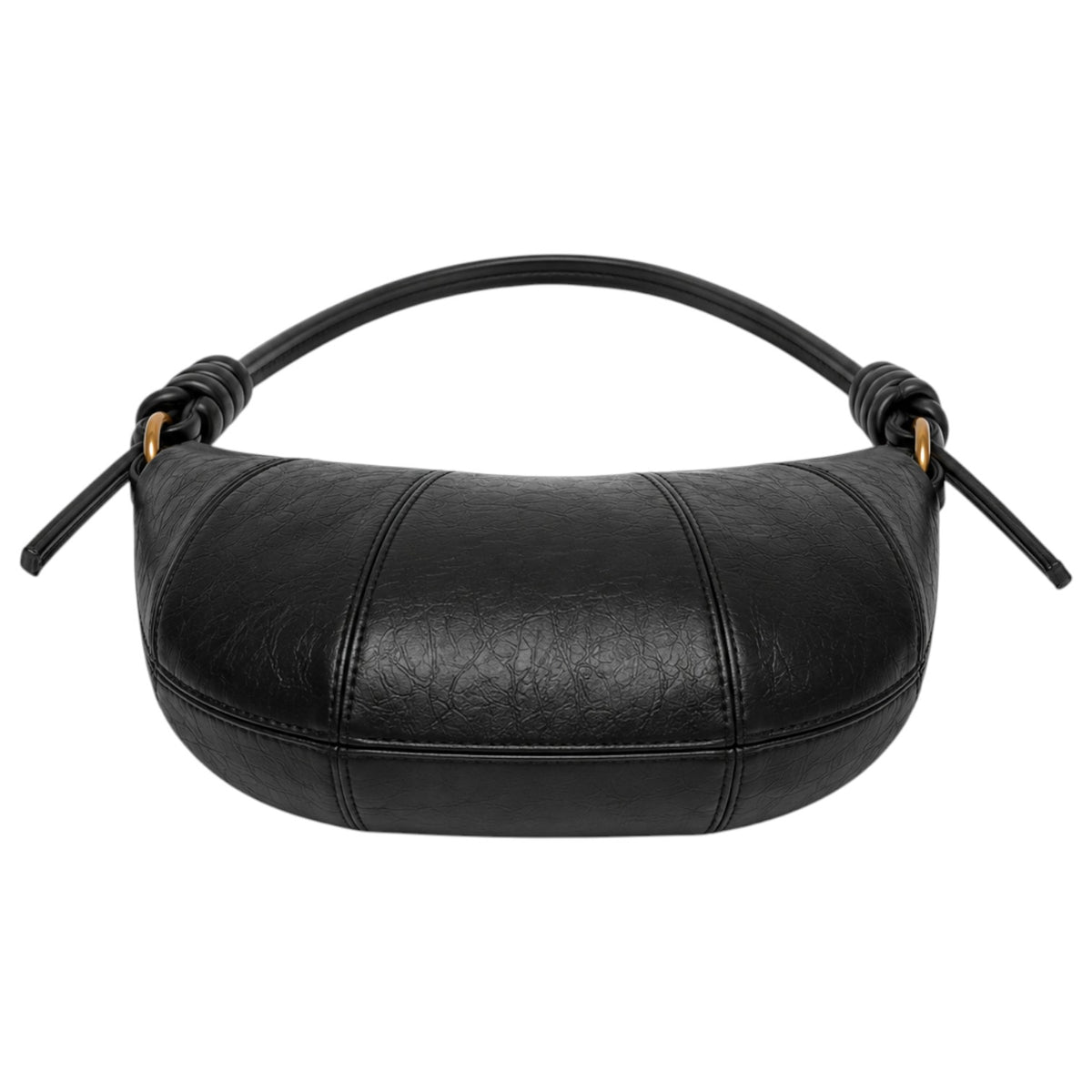 Sac bandoulière noir en cuir PU pour femme, forme baguette, fermeture éclair, style décontracté, par Univers Sac