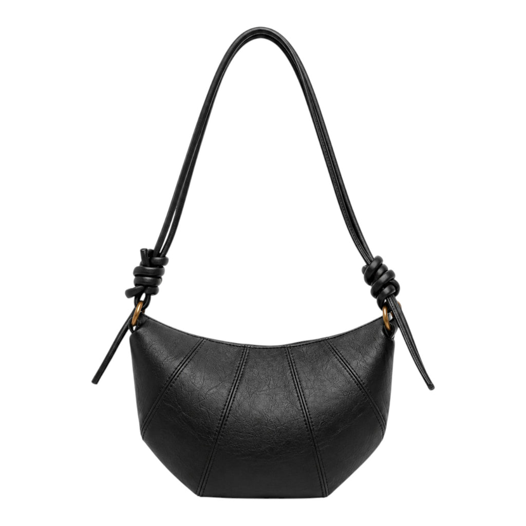 Sac bandoulière noir en cuir PU pour femme, forme baguette, fermeture éclair, style décontracté, par Univers Sac