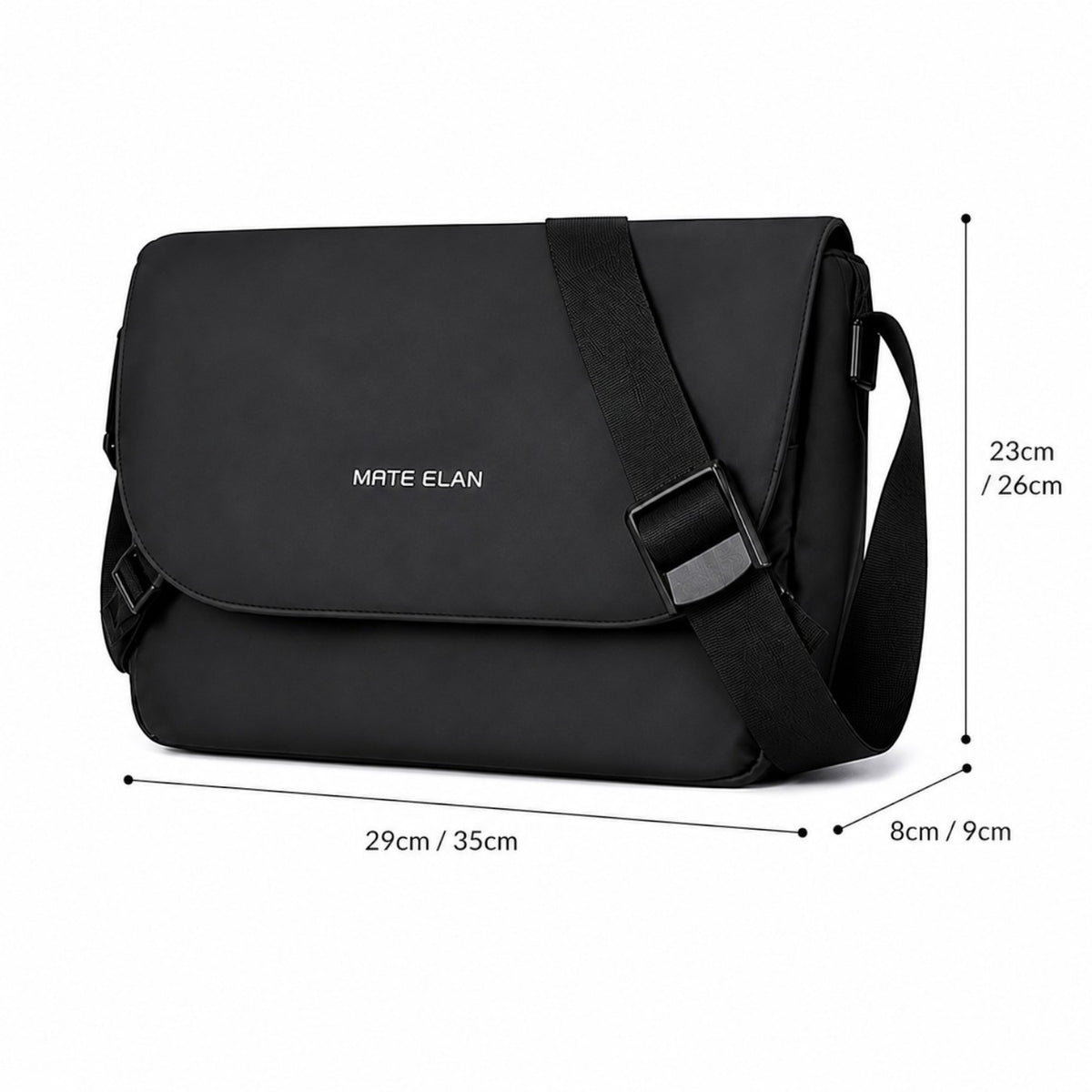 Sac bandoulière noir imperméable Univers Sac en tissu Oxford avec sangle réglable pour ordinateur portable et tablette