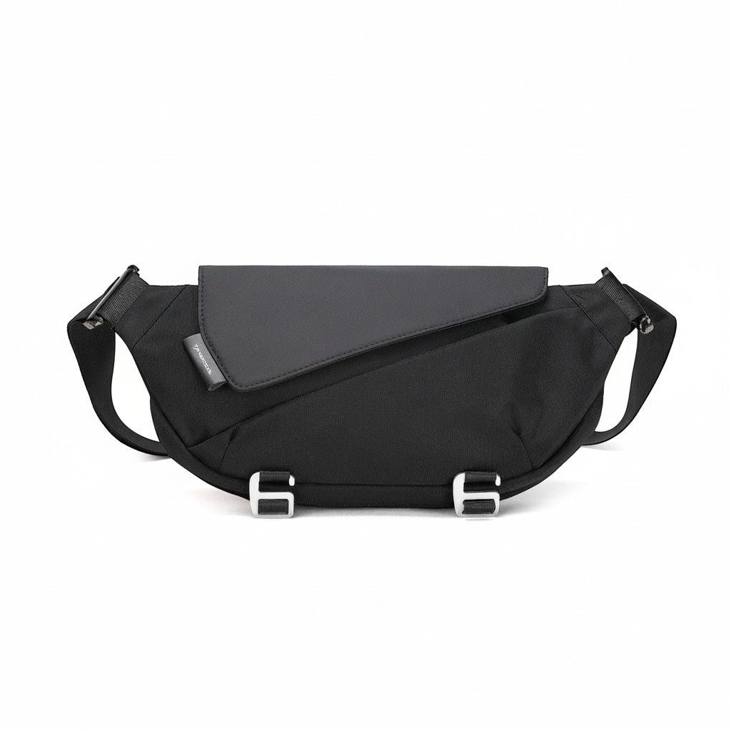 Sac bandoulière imperméable Univers Sac Tangcool noir en tissu Oxford avec détails métalliques pour voyage et quotidien