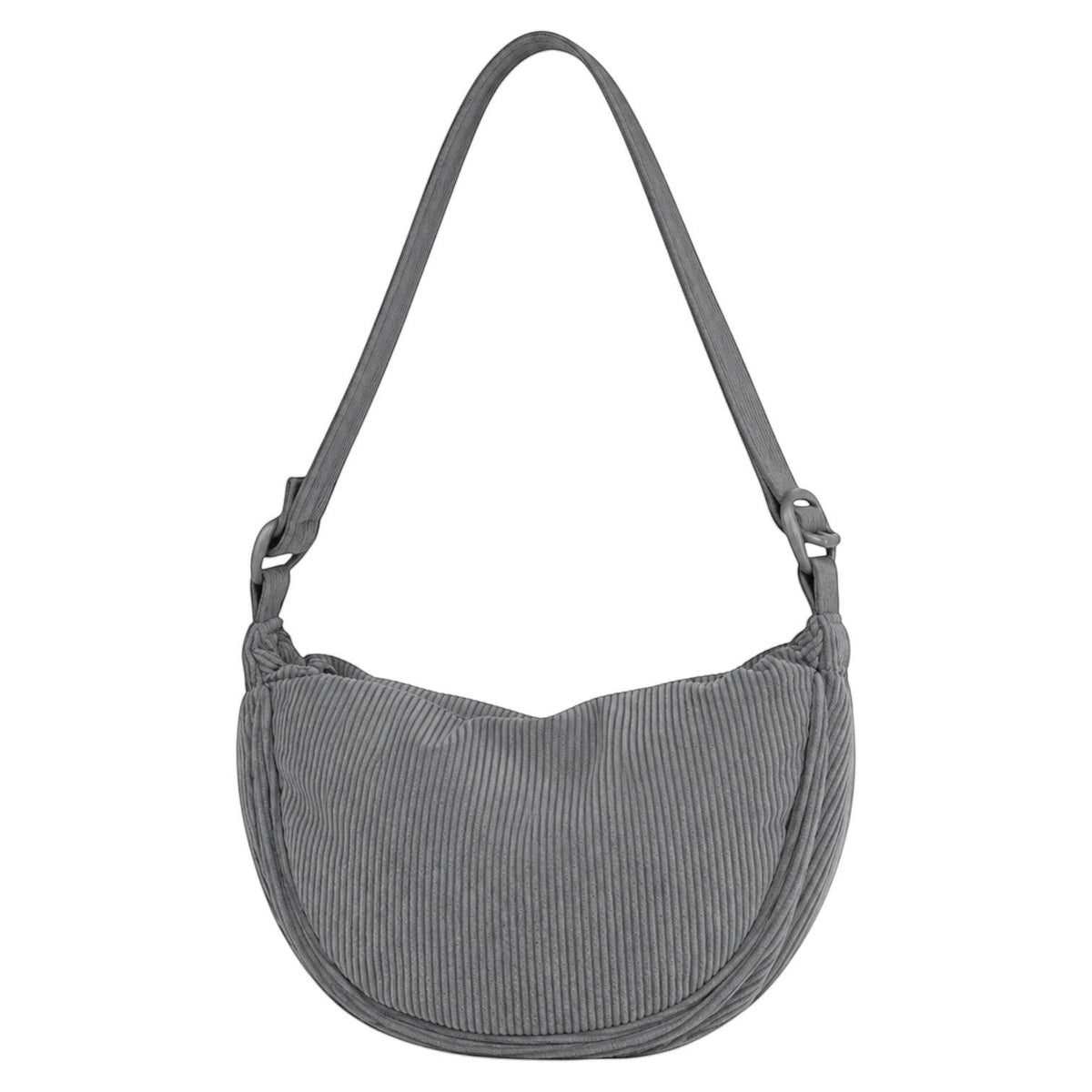 Sac bandoulière Univers Sac en velours côtelé gris avec fermeture éclair et poche intérieure. Style décontracté.