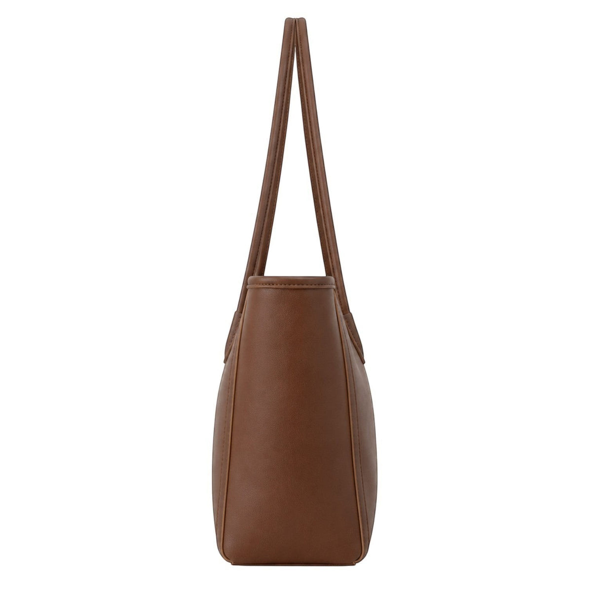 Sac cabas marron en cuir PU pour femme, grand format, style décontracté, avec anses.
