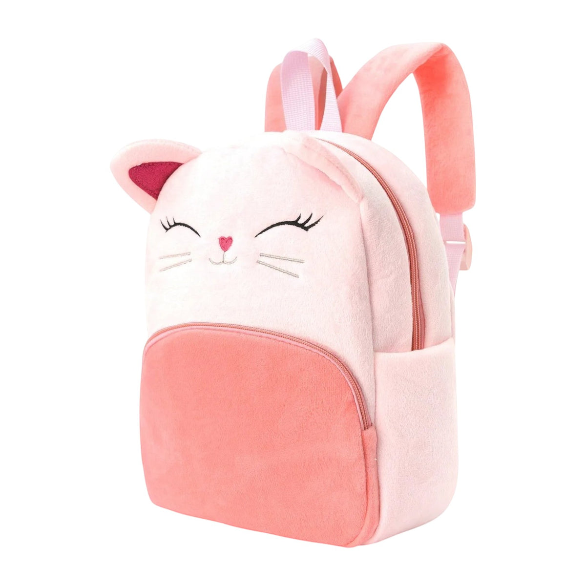 Sac à dos enfant Univers Sac rose en peluche douce avec motif de chat mignon et bretelles réglables