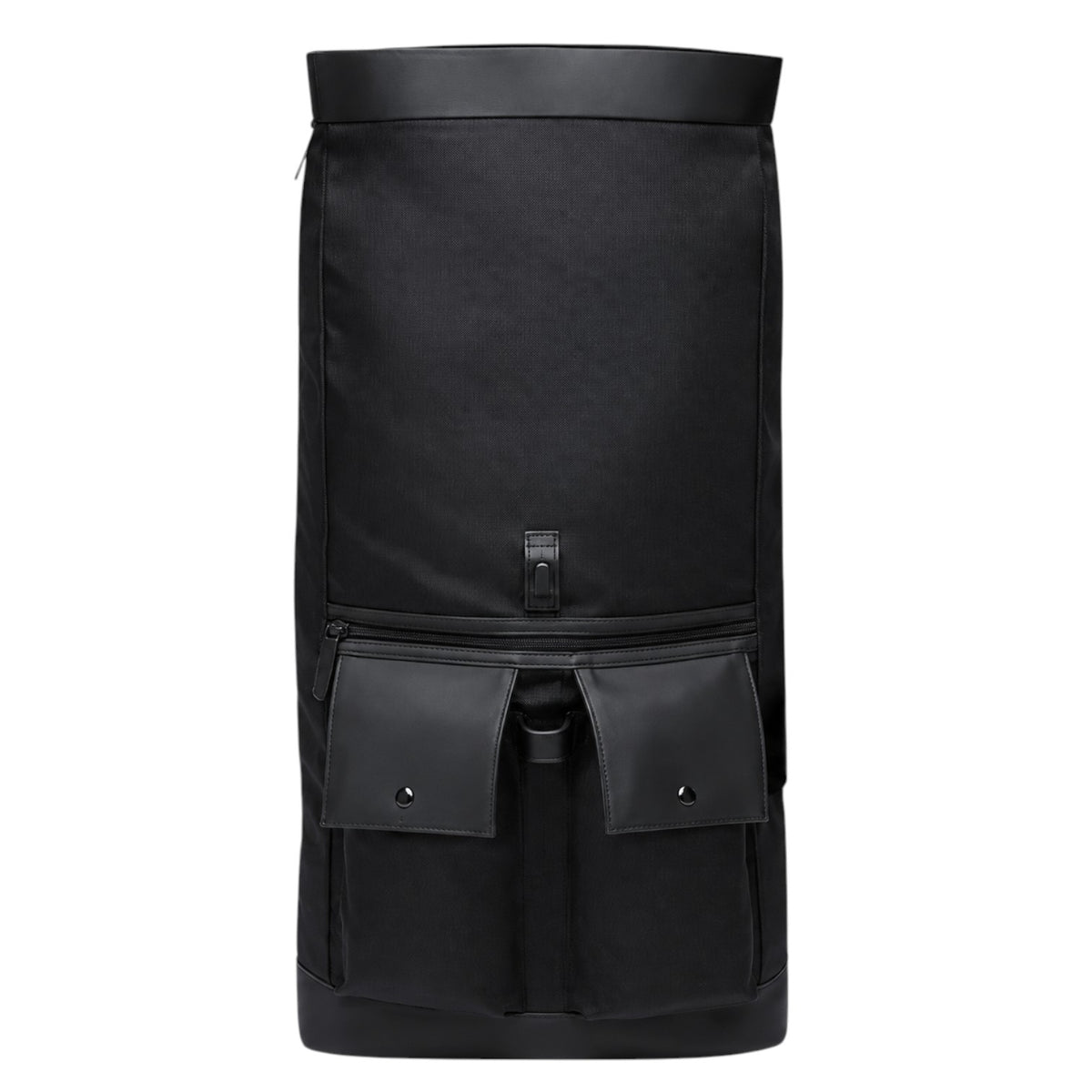 Univers Sac sac à dos noir en tissu Oxford avec poches extérieures et fermeture éclair, idéal pour le travail ou les voyages.