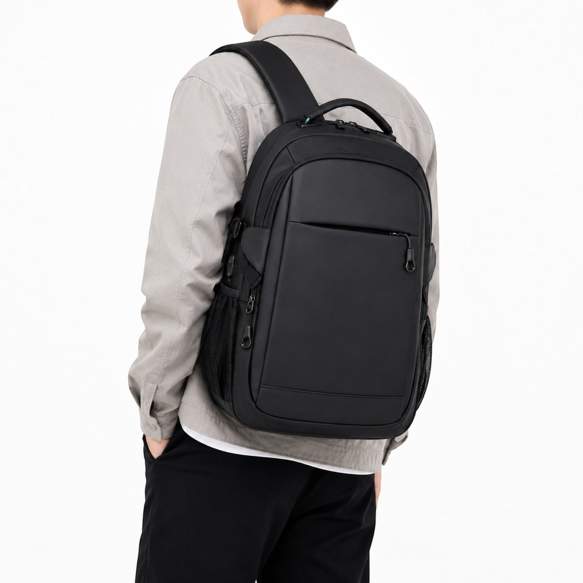 Sac à dos Univers Sac noir imperméable pour ordinateur portable avec bretelles ergonomiques et port casque