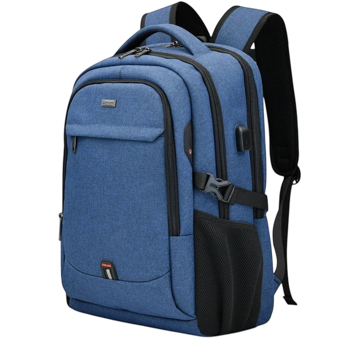 Univers Sac sac à dos bleu en nylon pour ordinateur portable 17,3 pouces, idéal pour le voyage et le travail, avec port USB.