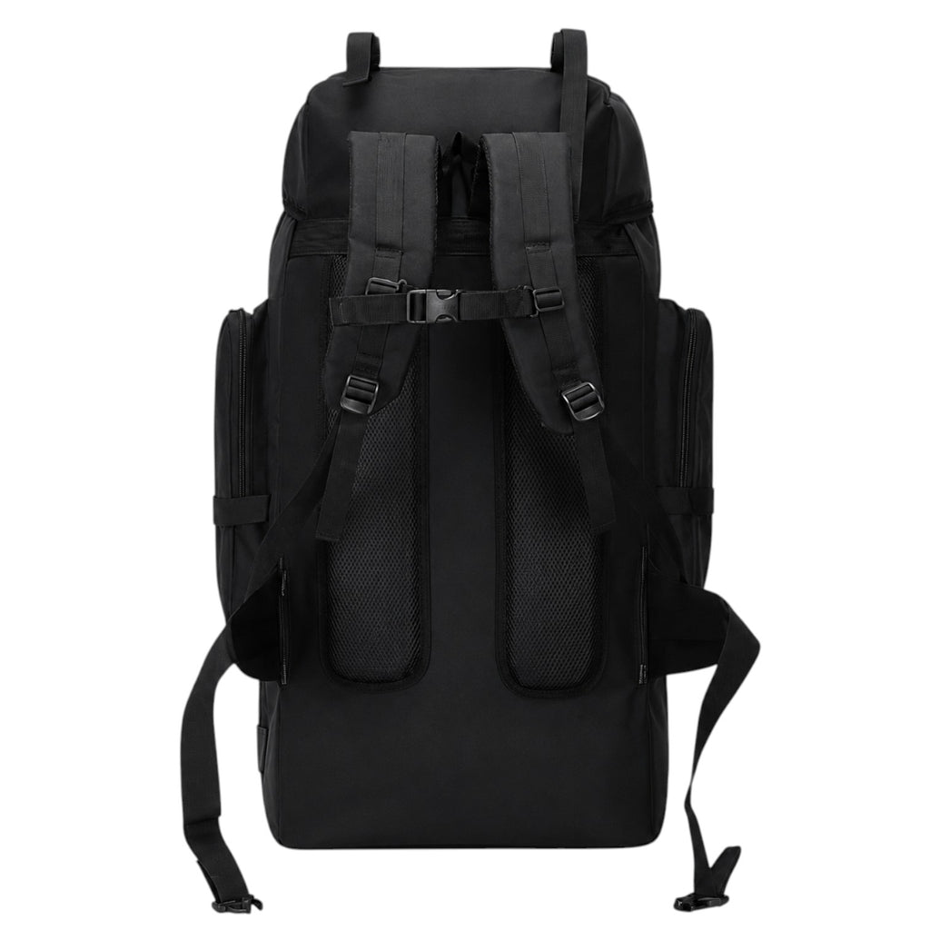 Sac à dos de randonnée noir 130L Univers Sac en nylon imperméable avec bretelles rembourrées et système Molle