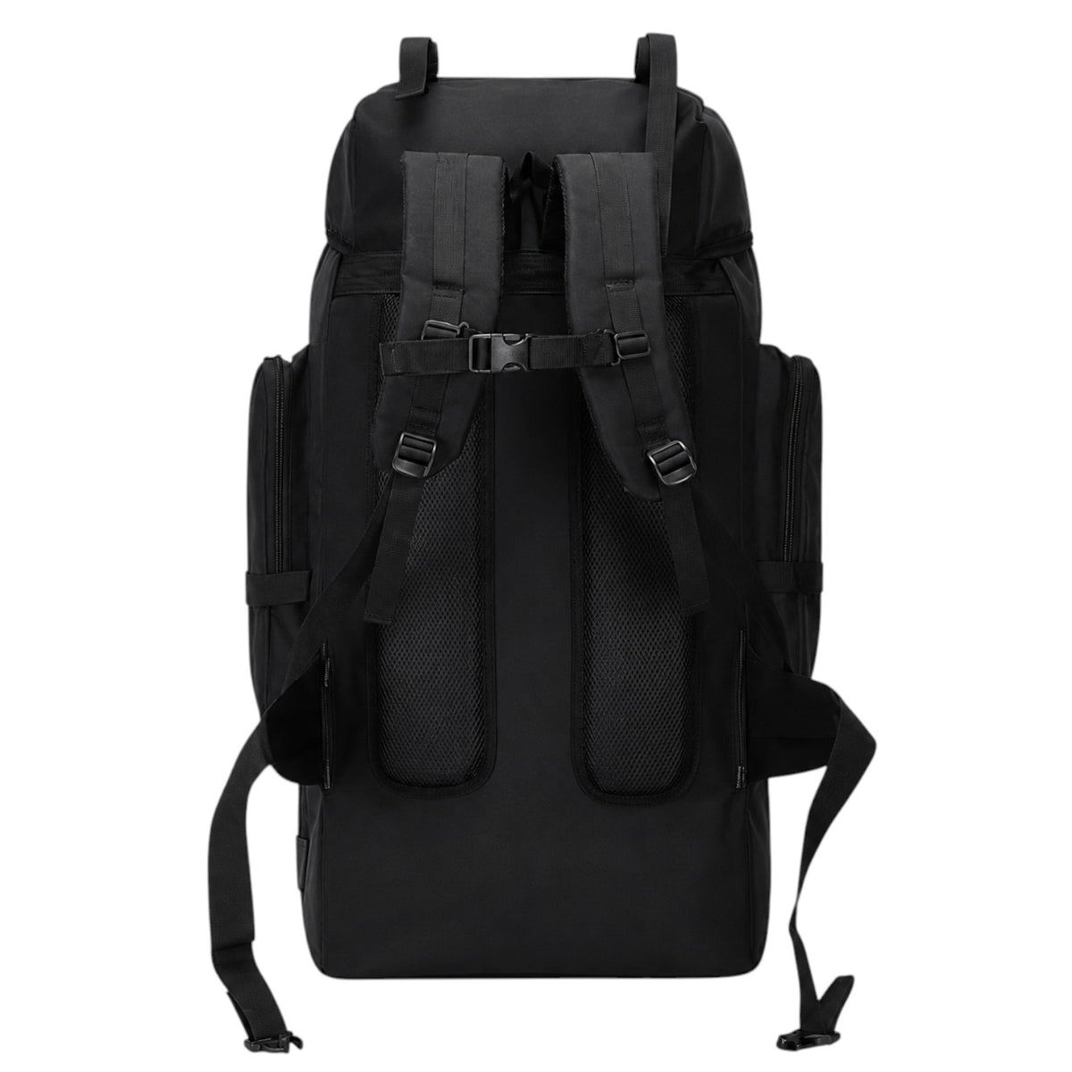 Sac à dos de randonnée noir 130L Univers Sac en nylon imperméable avec bretelles rembourrées et système Molle