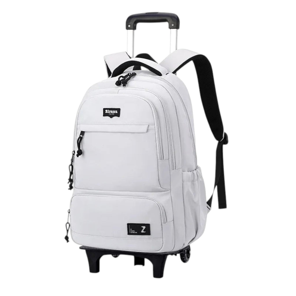Sac à dos à roulettes Univers Sac blanc en nylon avec poignée télescopique pour écoliers