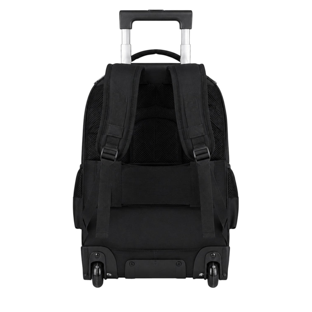 Sac à dos de voyage à roulettes noir Univers Sac avec poignée télescopique et bretelles rembourrées pour homme