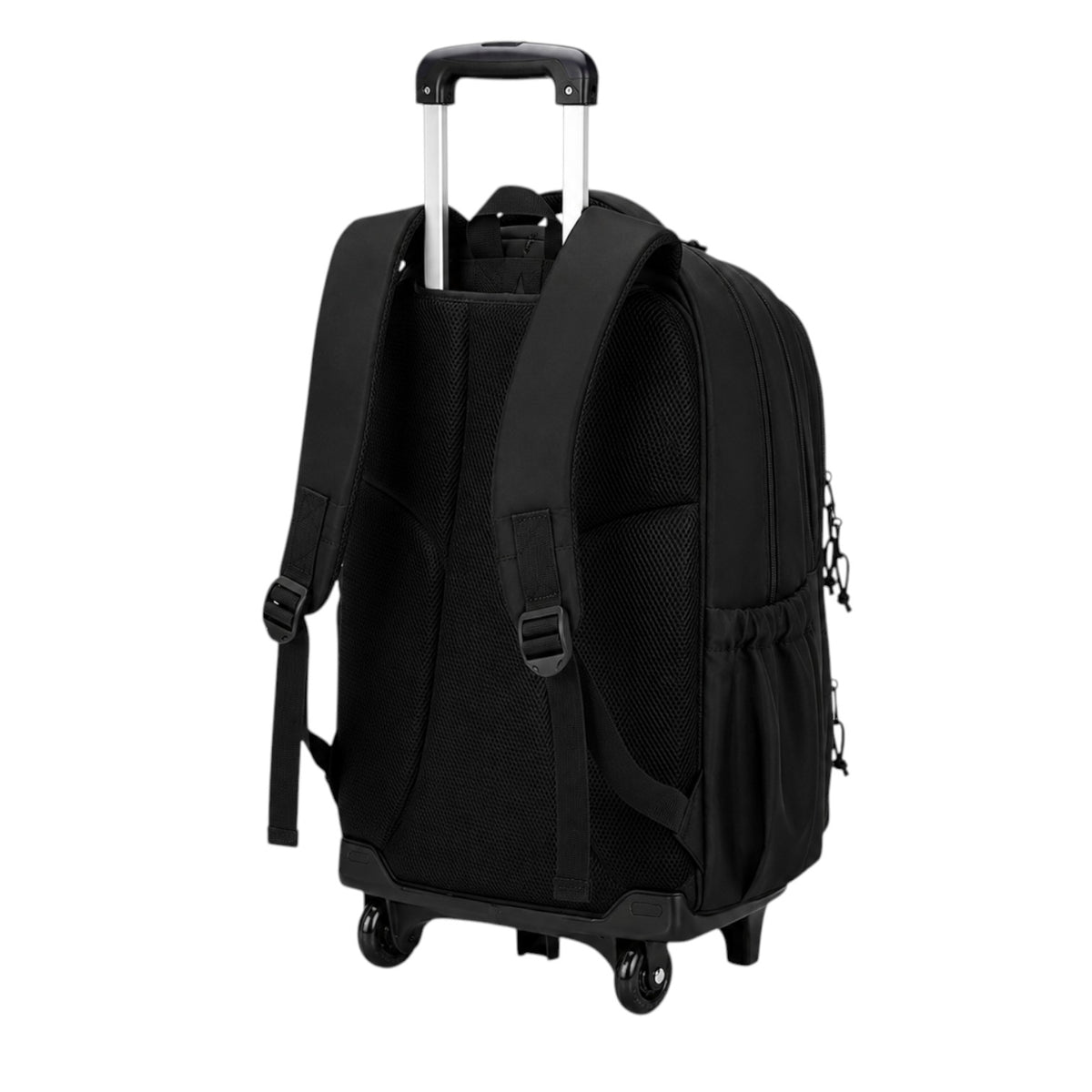 Sac à dos à roulettes noir Univers Sac avec bretelles rembourrées et poignée télescopique pour écoliers