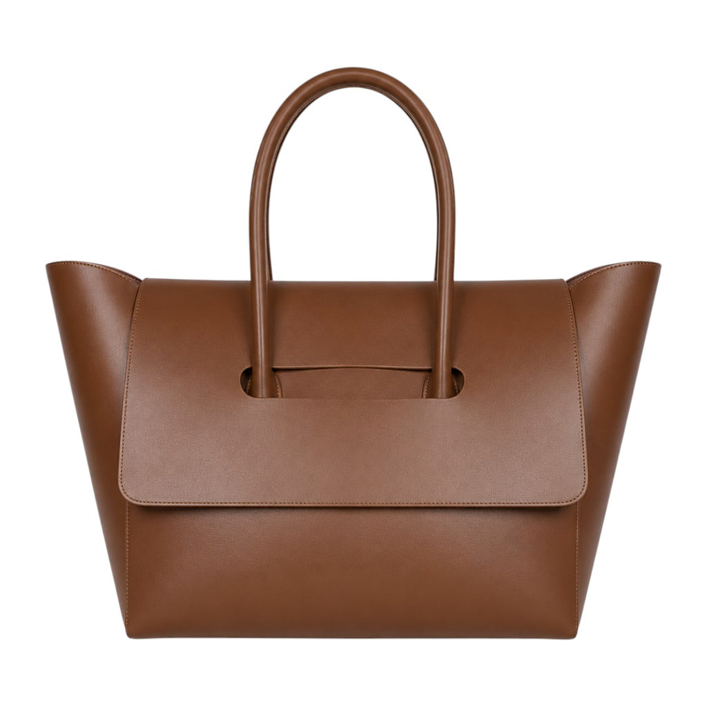 Sac fourre-tout décontracté en cuir PU marron de Univers Sac avec fermeture à glissière et poche intérieure.