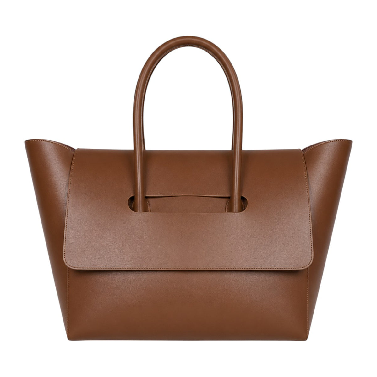 Sac fourre-tout décontracté en cuir PU marron de Univers Sac avec fermeture à glissière et poche intérieure.