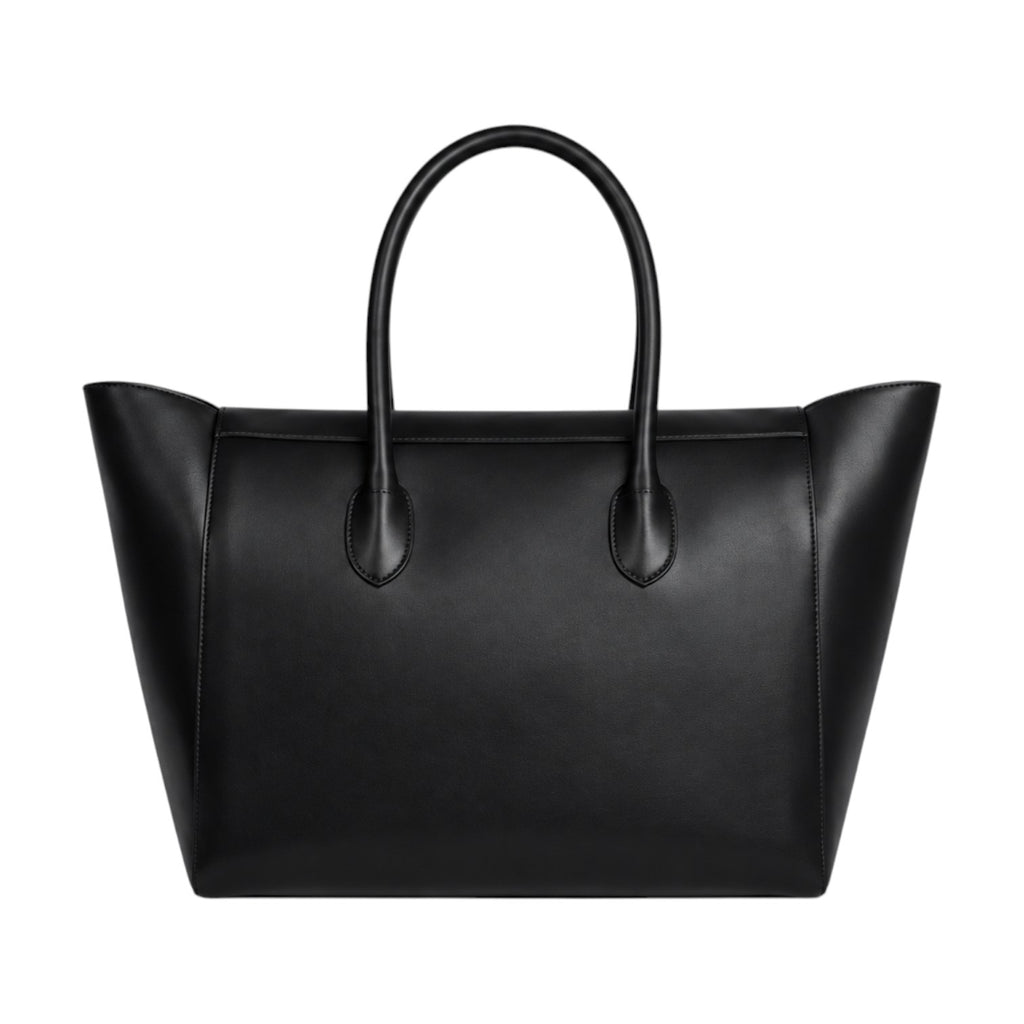 Sac fourre-tout noir en cuir PU souple pour femme, fermeture éclair, poche intérieure, Univers Sac