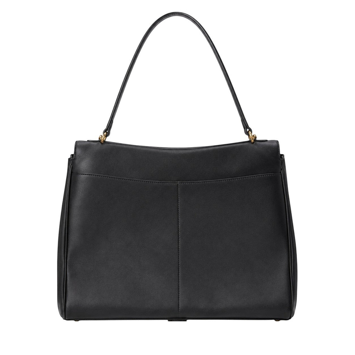 Sac à main noir en cuir de vache souple, style satchel, avec une poche extérieure et une anse unique. Marque Univers Sac.
