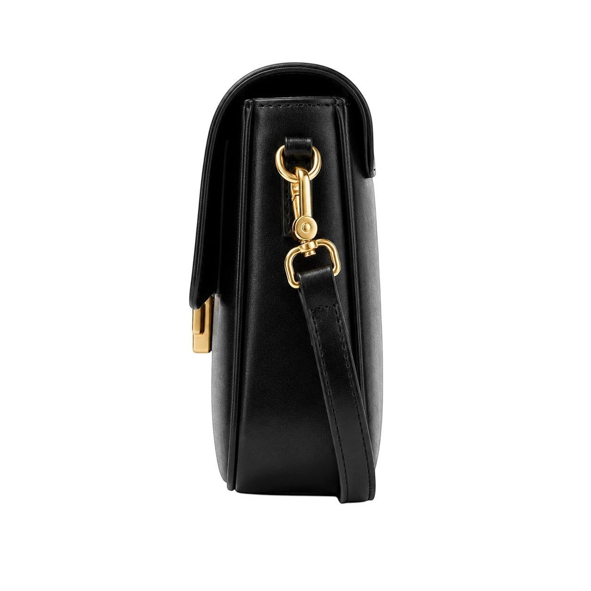 Sac à main bandoulière noir en cuir véritable pour femme, style vintage, fermeture à fermoir et zip, par Univers Sac.