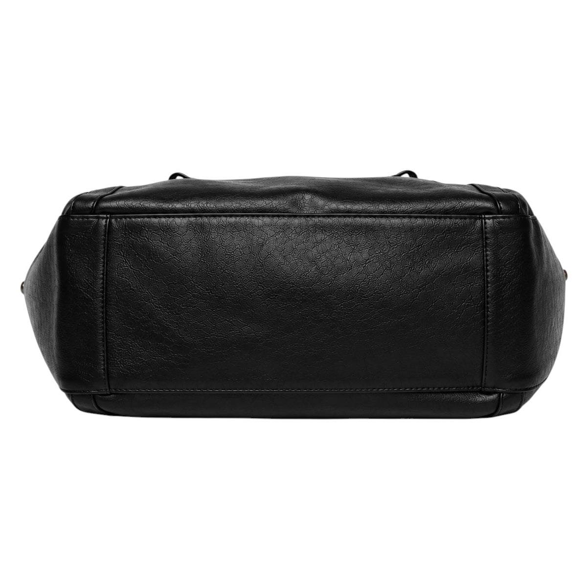 Sac à main tote noir en cuir PU souple pour femme, Univers Sac, fermeture éclair, poches intérieures.