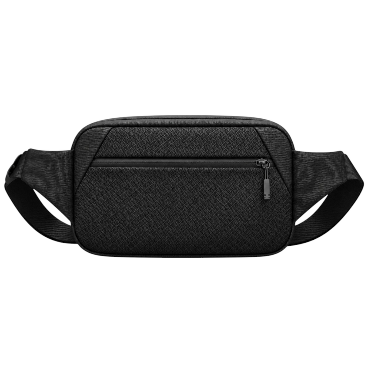Sac de poitrine Univers Sac noir en tissu Oxford résistant à l'eau avec fermeture éclair et design minimaliste