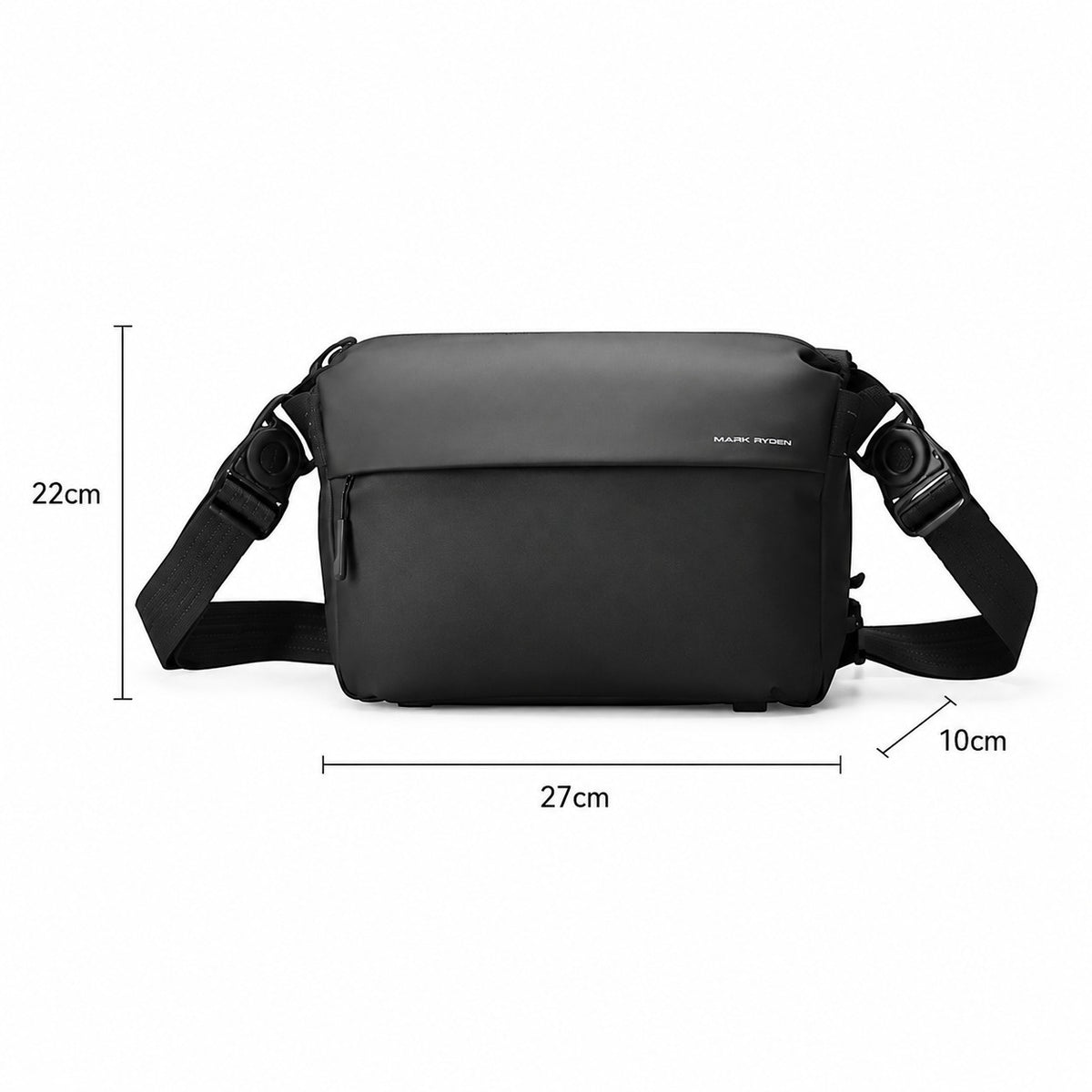 Sac de poitrine noir Univers Sac Mark Ryden en tissu Oxford imperméable avec bandoulière réglable et design épuré