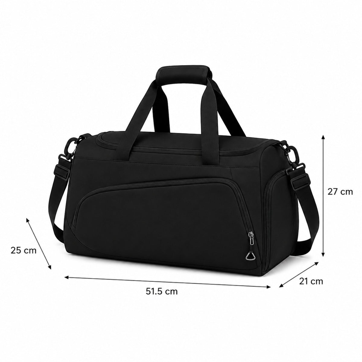 Sac de sport noir Univers Sac en tissu Oxford avec compartiment chaussures et bandoulière pour voyage ou salle de sport