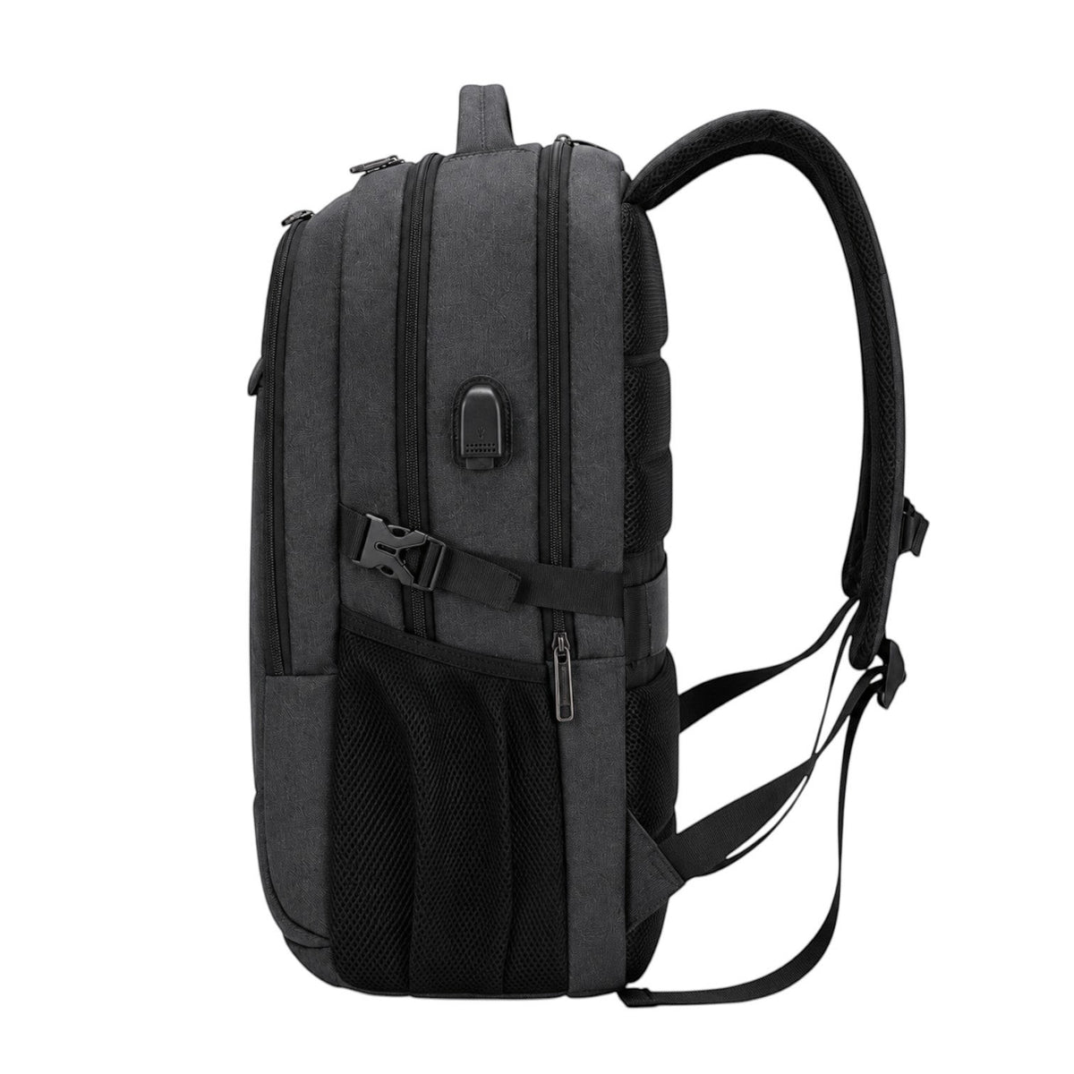 Sacoche Univers noire imperméable pour ordinateur portable 17,3 pouces avec port USB