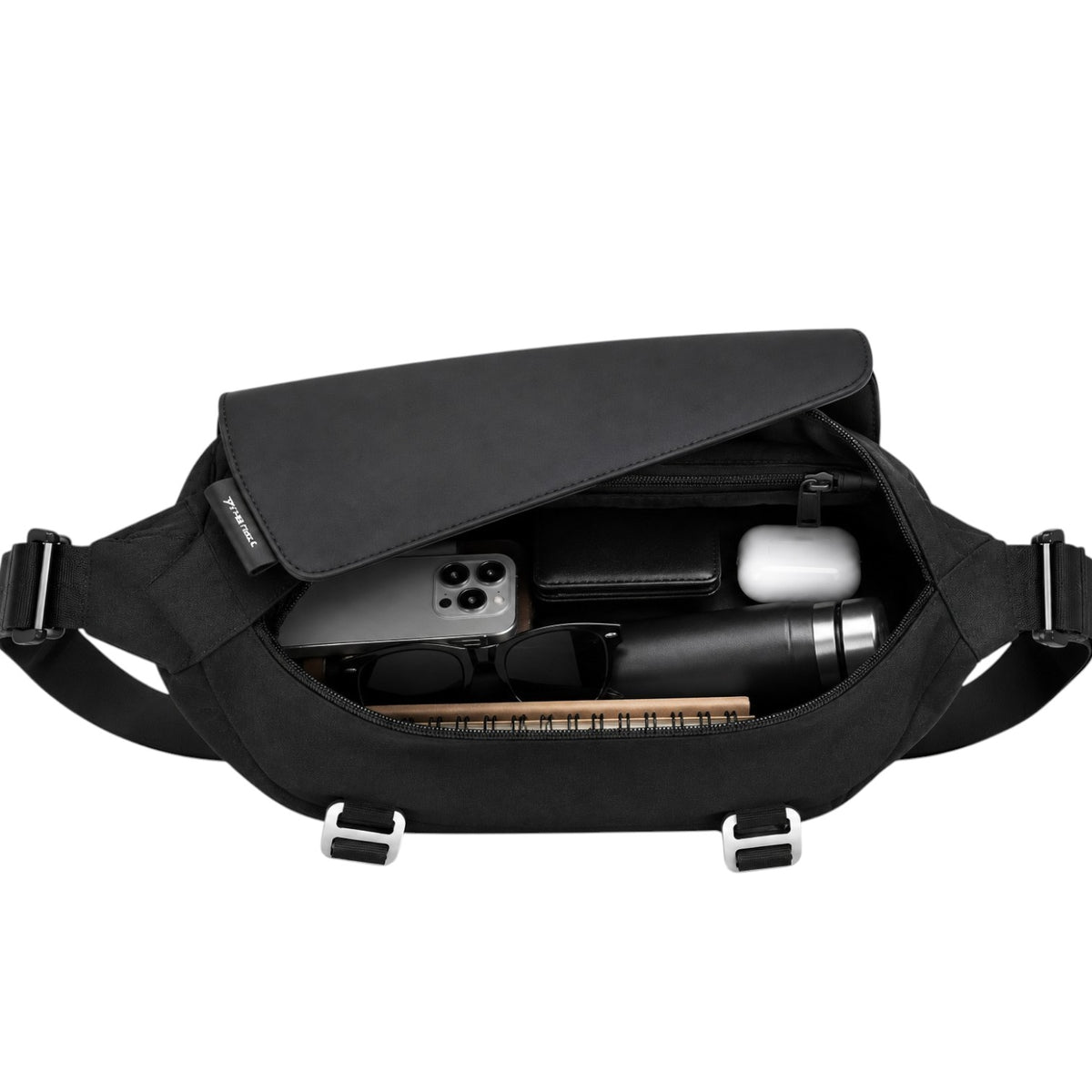 Sac bandoulière Univers Sac Tangcool noir en tissu Oxford imperméable avec compartiments organisés pour accessoires